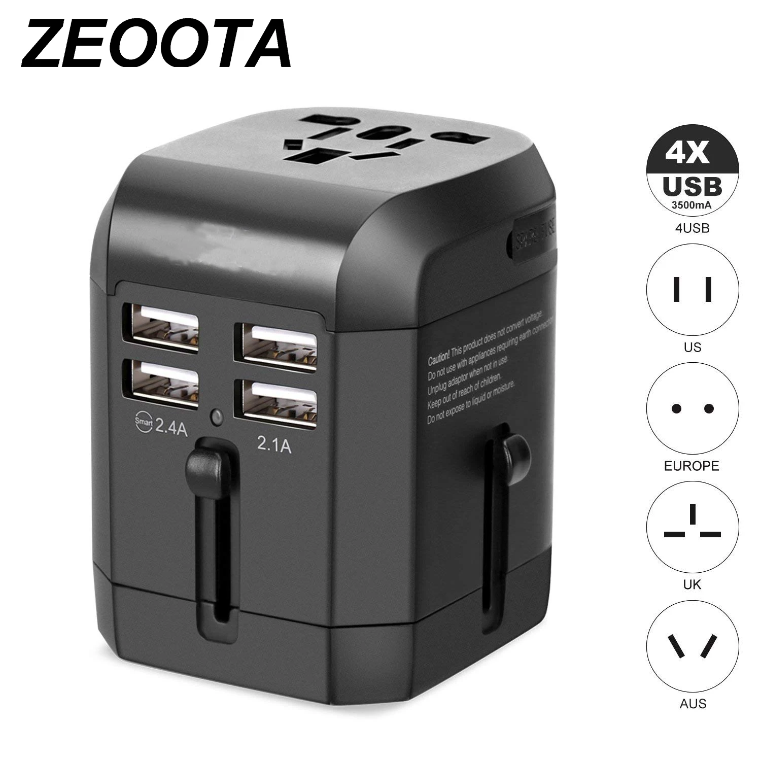 Универсальный USB дорожный адаптер питания настенное зарядное устройство AC power Plug адаптер ноутбук сотовый телефон Quad 3.5A Smart power usb зарядный порт