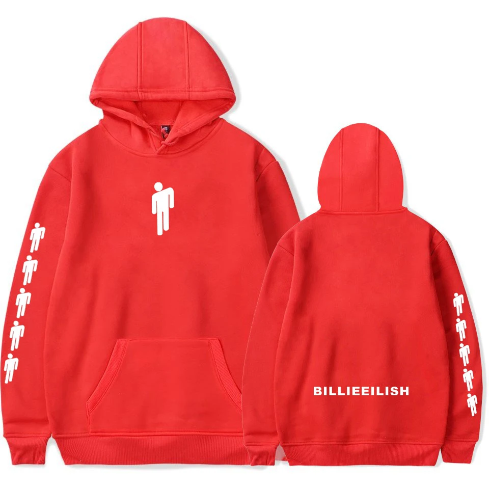 Popstar Billie Eilish с принтом двойная Толстовка для молодых людей отдыха
