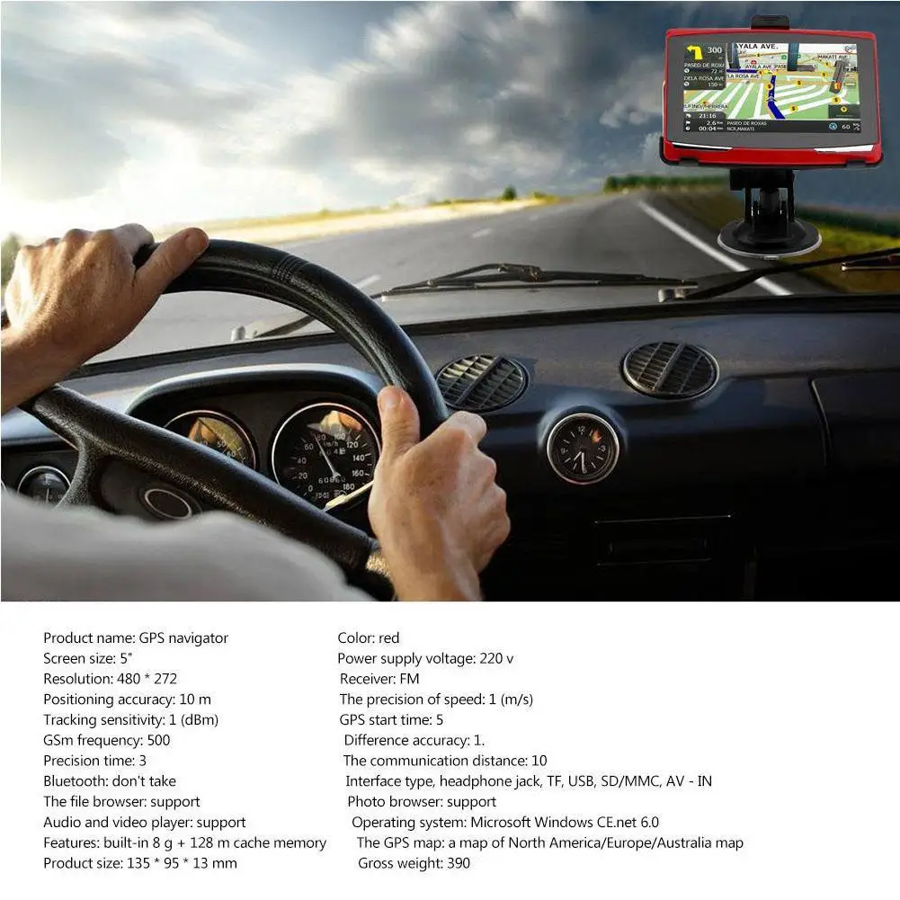 Универсальный Портативный 5 дюймов Автомобильный gps спутниковой навигации Компасы автомобильные 8G CPU800M Wince6.0+ FM передатчик+ мульти-языков