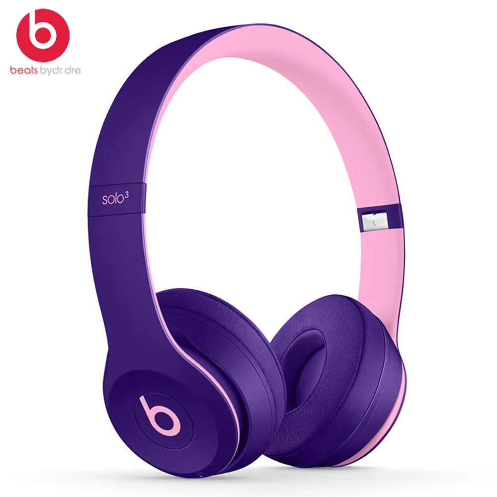 Purple Beats by dre Solo3 беспроводные Bluetooth наушники на ухо наушники игровая гарнитура Музыка Hands-free наушники Solo 3 с микрофоном fone - Цвет: Purple