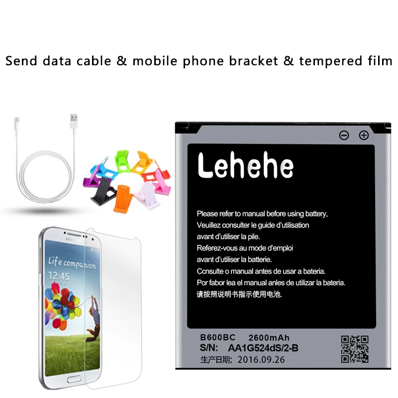 Батарея lehehe для samsung Galaxy S4 I9500 I9502 I9505 I9508 G7105 I9508V I959 2600 мА/ч, B600BC Батарея Замена подарки