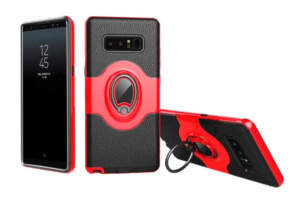 Деловой чехол с подставкой для Samsung Galaxy Note8 S9 S9Plus роскошный модный жесткий кольцом