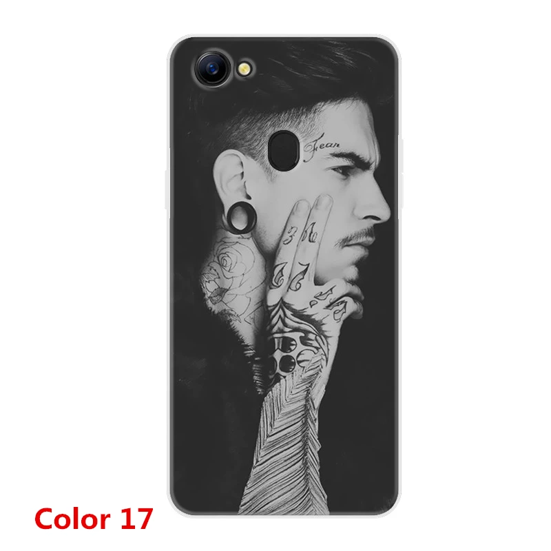 Caetoon Fastion Case For OPPO F7 TPU Painted Mobile Phone Shell Cute Cartoon Color Handset Case.18 Beautiful Colors!Color Cat! |