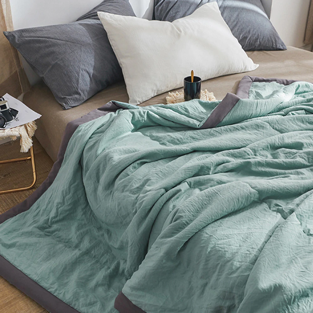 Супер мягкое летнее одеяло механической стирки микрофибра синий розовый edredones