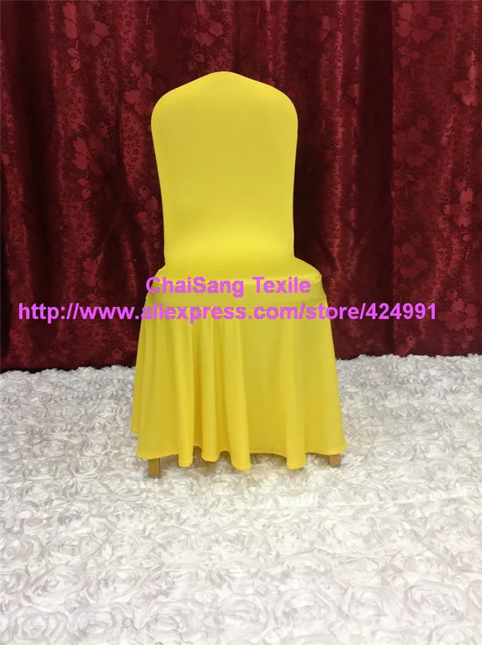 Yellow 10 шт Экстра плотная большая окантовка для банкета элегантные Лайкровые чехлы на стулья для украшения свадебных мероприятий - Цвет: Yellow