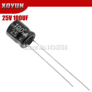 50 шт., высококачественный электролитический конденсатор 25V100UF 6х7 мм 100мкФ 6,3*7 25В