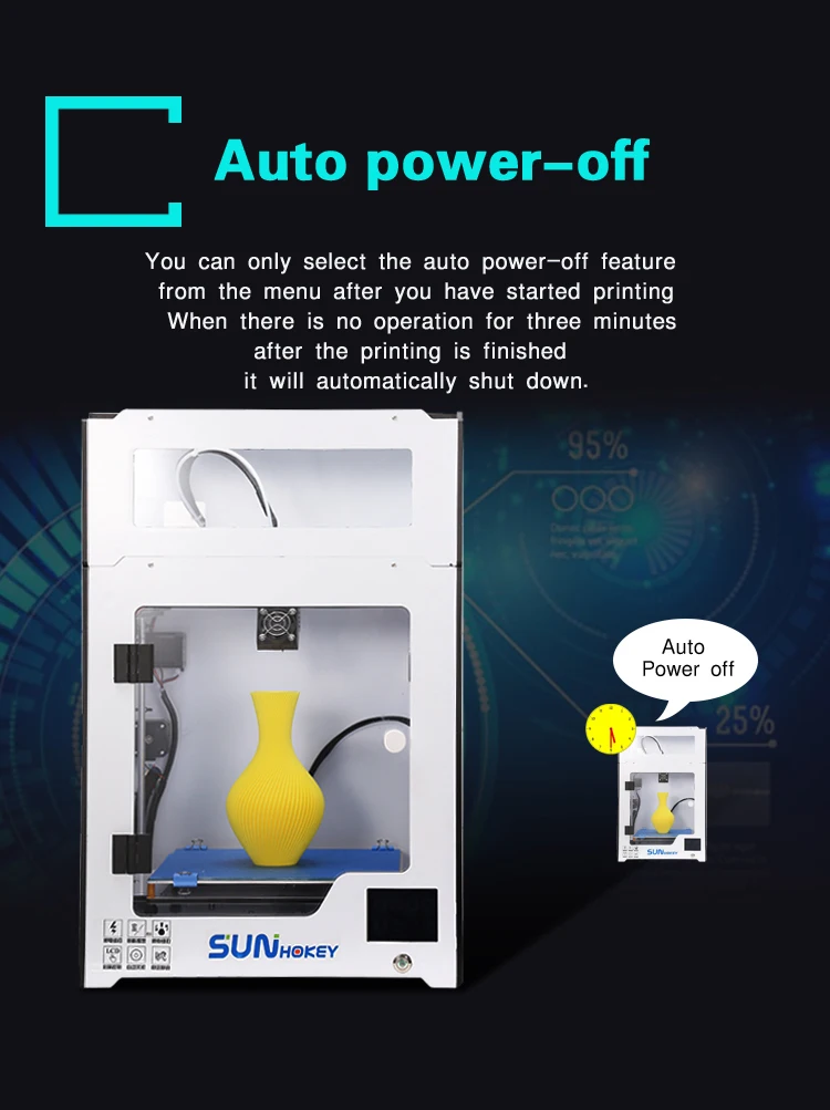Новое поступление Собранный металлический 3d принтер Sunhokey U250 с большой печатью размера impresora 3d