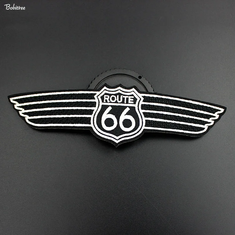 Большой размер Черный Route 66 бейджи патчи клеящиеся утюгом украшения аппликация для одежды нашивки для куртки «сделай сам» Лоскутная работа