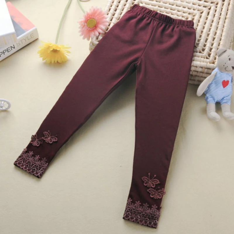 Удобные детские штаны из хлопка с бабочками для маленьких девочек эластичные