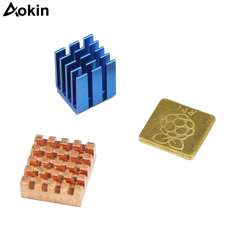 

Радиатор Raspberry Pi 3, 1 алюминий + 2 медных пластины с логотипом, охлаждающая подушка, disipador, теплоотвод для Raspberry Pi 3 B +/3 Model B + Plus