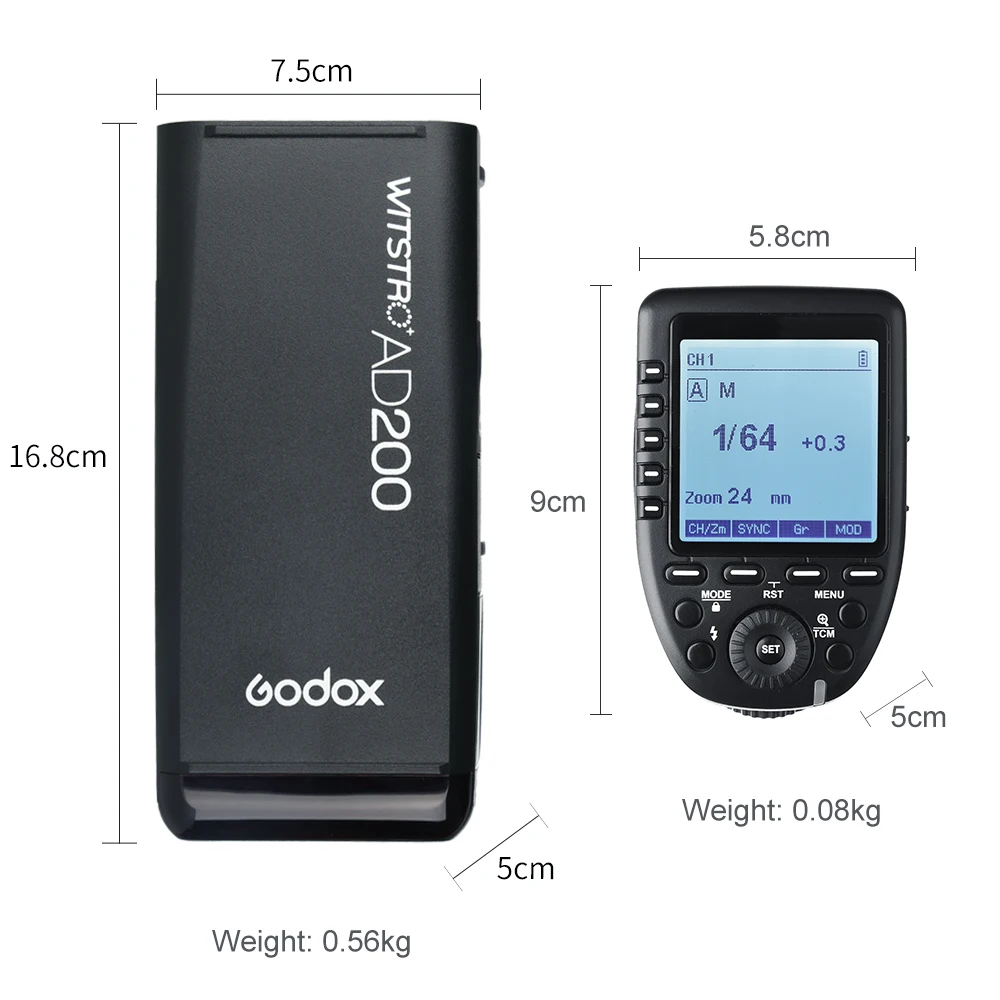 Высокоскоростная карманная вспышка Godox AD200 200Ws TTL GN60 + передатчик Xpro C/N/F для камеры Canon Nikon Fujifilm|Фотовспышки| |