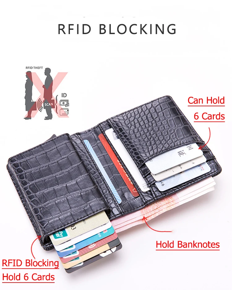 BISI GORO RFID кошелек черный держатель для кредитных карт одна коробка роскошный, с отделением для визитки Hoder для мужчин и женщин дропшиппинг