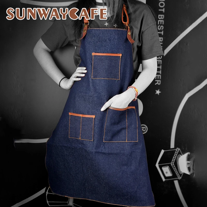 Кухонный Фартук для приготовления пищи с регулируемым хлопковым ремешком и