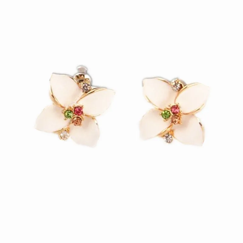 Серьги гвоздики женские в виде четырех цветов 4 ED16|earrings fashion|earrings free shippingfashion earrings |