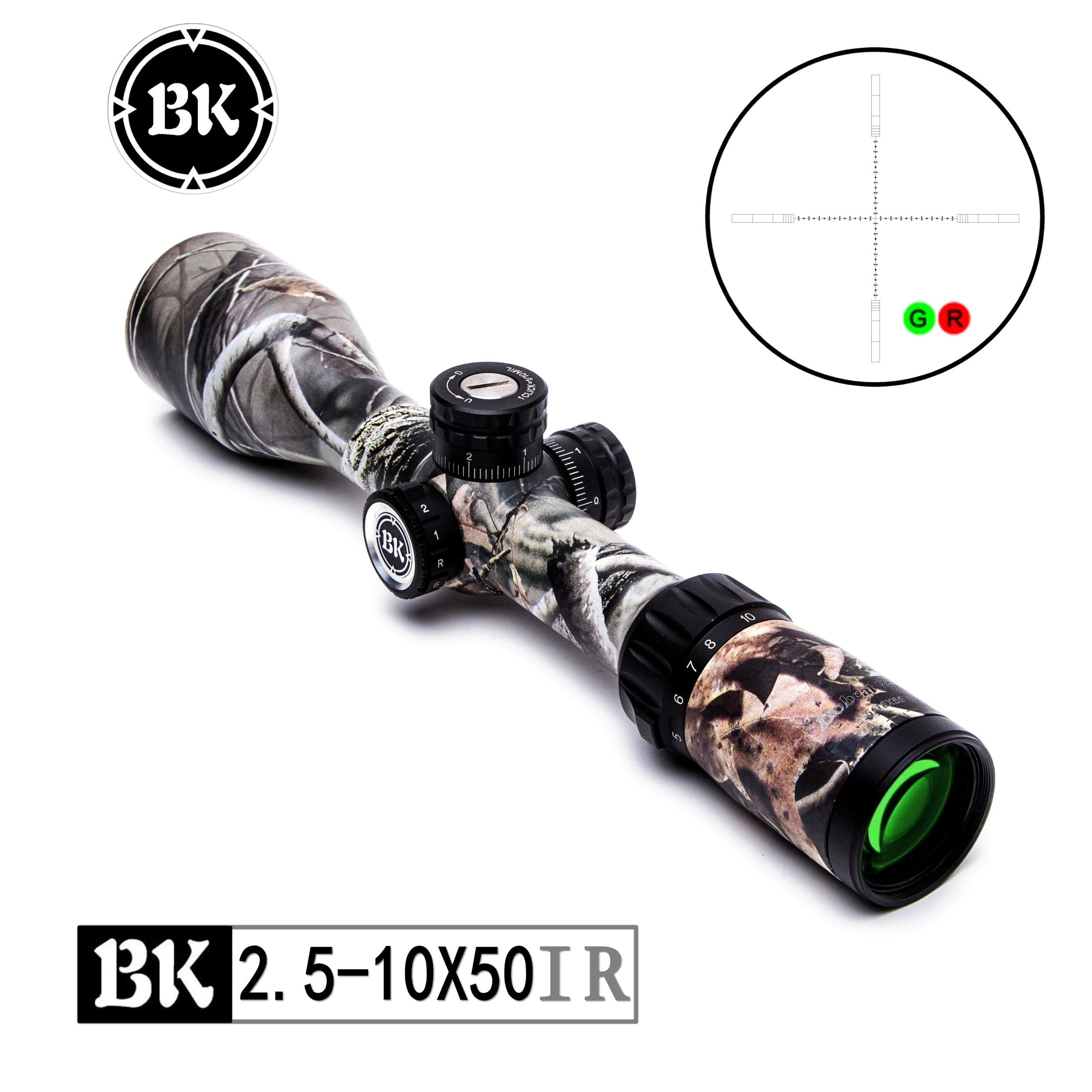 

Bobcat King Optics BK 2.5-10x50 IR Diameter Short Riflescope Illuminated Hunting Scope With Glass Enhanced Reticle Fast Focus