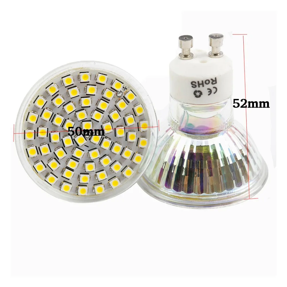 AC 220V LED Spotlight SMD 3528 60 Leds spot light GU10 White/Warm White High Brightness Lamp spotlight IL | Освещение