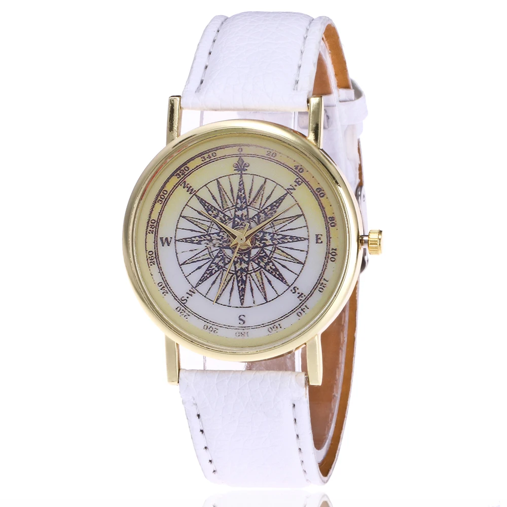Женские часы с кожаным циферблатом и кнопками игла для ремня аксессуары