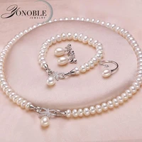 wedding jewelry set white bridal jewelry sets for women925 sterling silver natural pearl jewelry wife engagement birthday gift