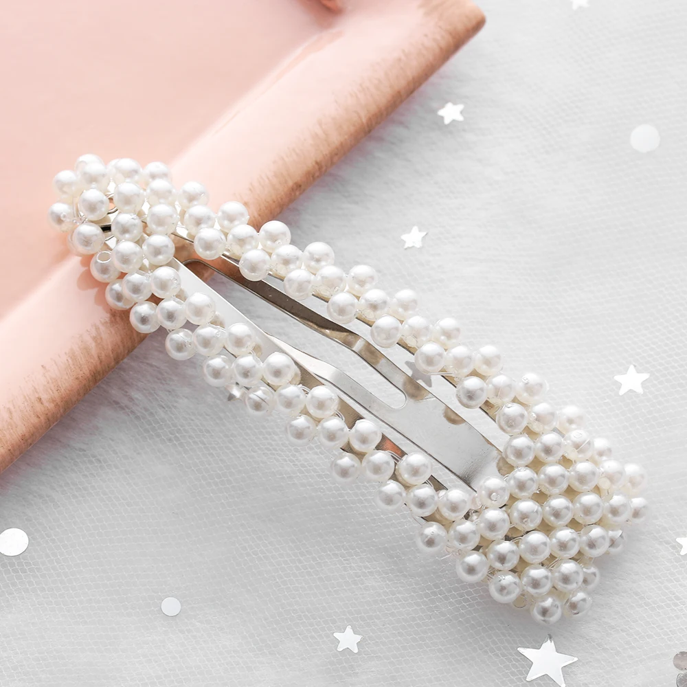 Женская заколка для волос Ретро стиль жемчужный цветок ВВ шпильки аксессуары