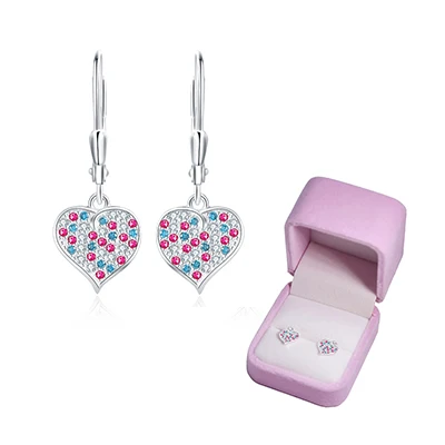 love silver with box Расширенные настройки милые животные Единорог красивые серьги-гвоздики розовые серьги в виде единорогов для женщин девочек Детские Модные ювелирные изделия - Окраска металла: love silver with box