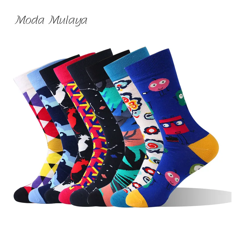 Moda Mulaya брендовые качественные мужские счастливые мужские носки хлопок новинка хип-хоп причудливые носки мужские повседневные хлопковые носки для мужчин