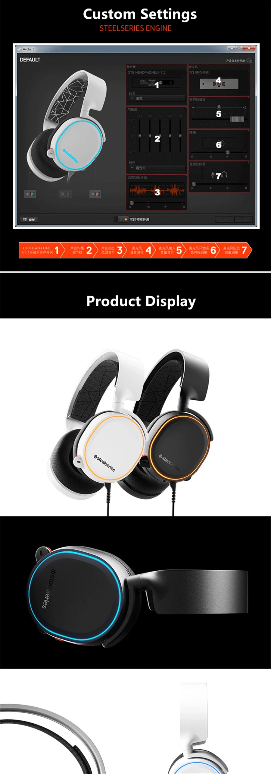 Издание SteelSeries Arctis 5 DTSXV2.0 RGB наушники 7,1 канала выживания джедая Apex Heroes CF