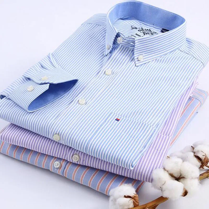 Мужские повседневные рубашки с длинным рукавом и отложным воротником Camisa