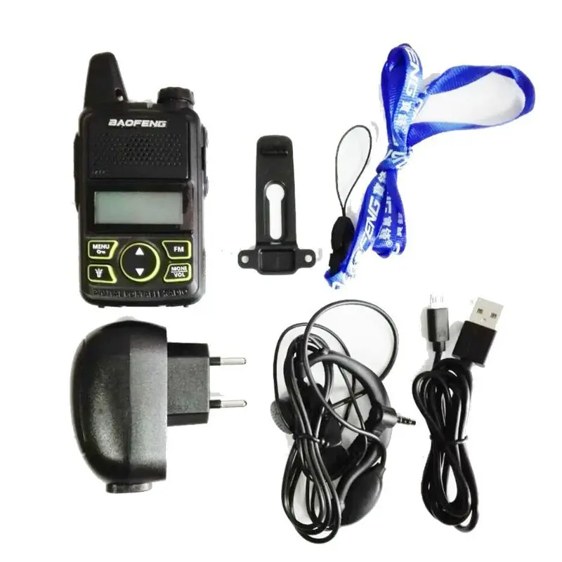 2 шт./лот BAOFENG T1 мини двухстороннее радио BF-T1 Walkie Talkie UHF 400-470mhz 20CH портативный Ham FM CB радио портативный приемопередатчик