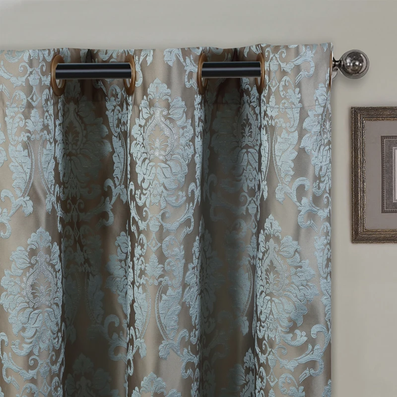 Жаккардовые оконные шторы Firefly тяжелая ткань высокое качество с серебряной