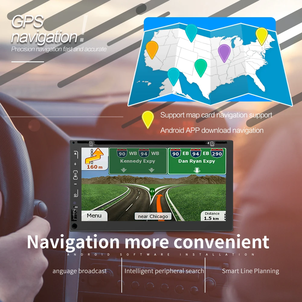 HEVXM Android автомобильное радио 2 Din Авторадио GPS навигация 6 95 дюймов DVD плеер