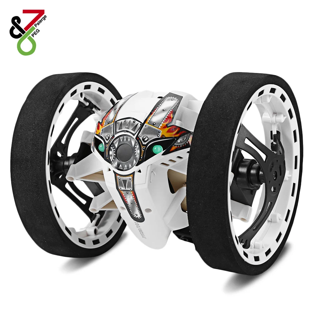 white RC автомобилей отказов автомобиля Пег-81 2,4G дистанционное управление Управление игрушки прыжки автомобиля с гибкими колесами вращение светодиодный ночной Светильник RC автомобиль робота подарок - Цвет: white