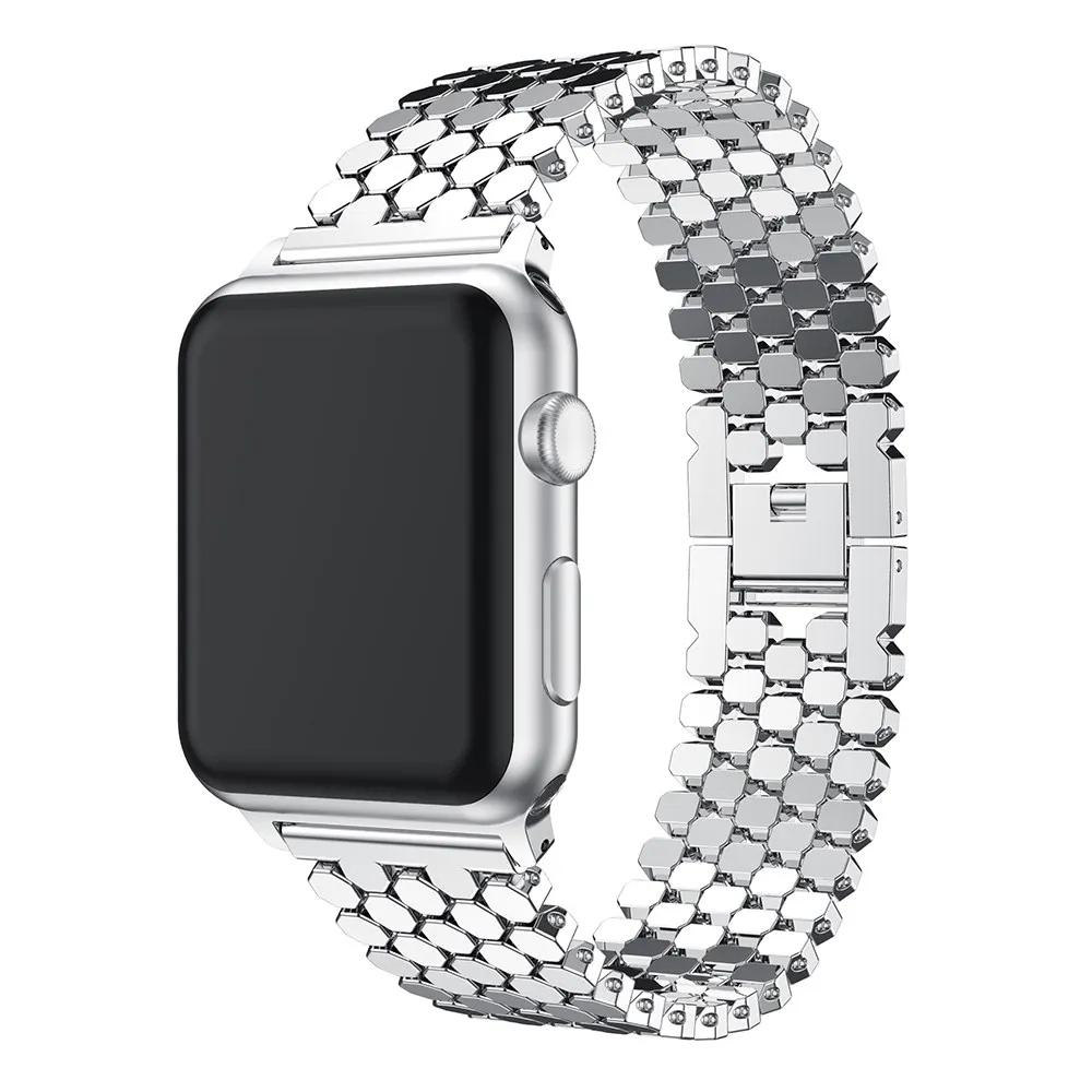Модный браслет из нержавеющей стали ремешок для часов для Apple Watch 38 мм 42 мм 40 мм 44 мм ремень для iWatch серии 5 4 3 2