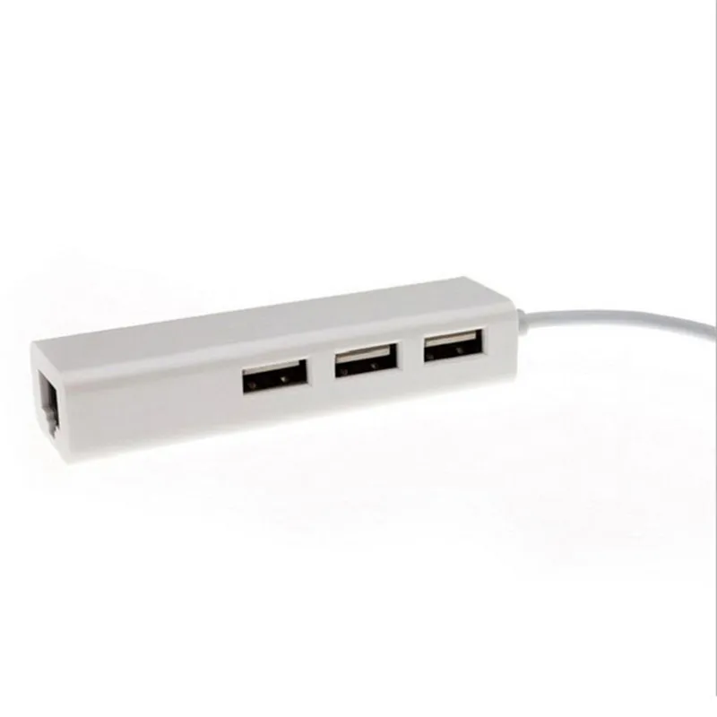 100 Мбит/с Ethernet-USB с 3 USB-портами Φ 2 0 RJ45 сетевая карта USB для Ethernet-адаптера |
