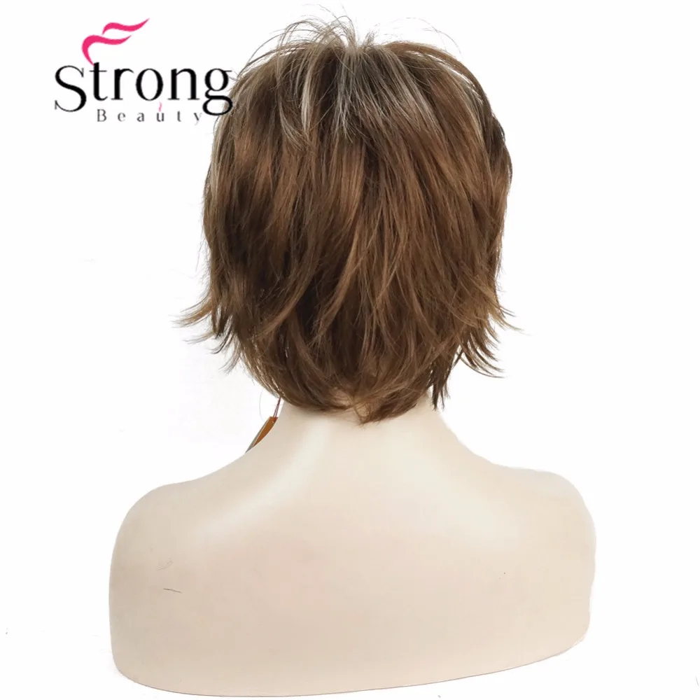 StrongBeauty короткий слоистый лохматый медный красный полный синтетический парик женские парики выбор цвета
