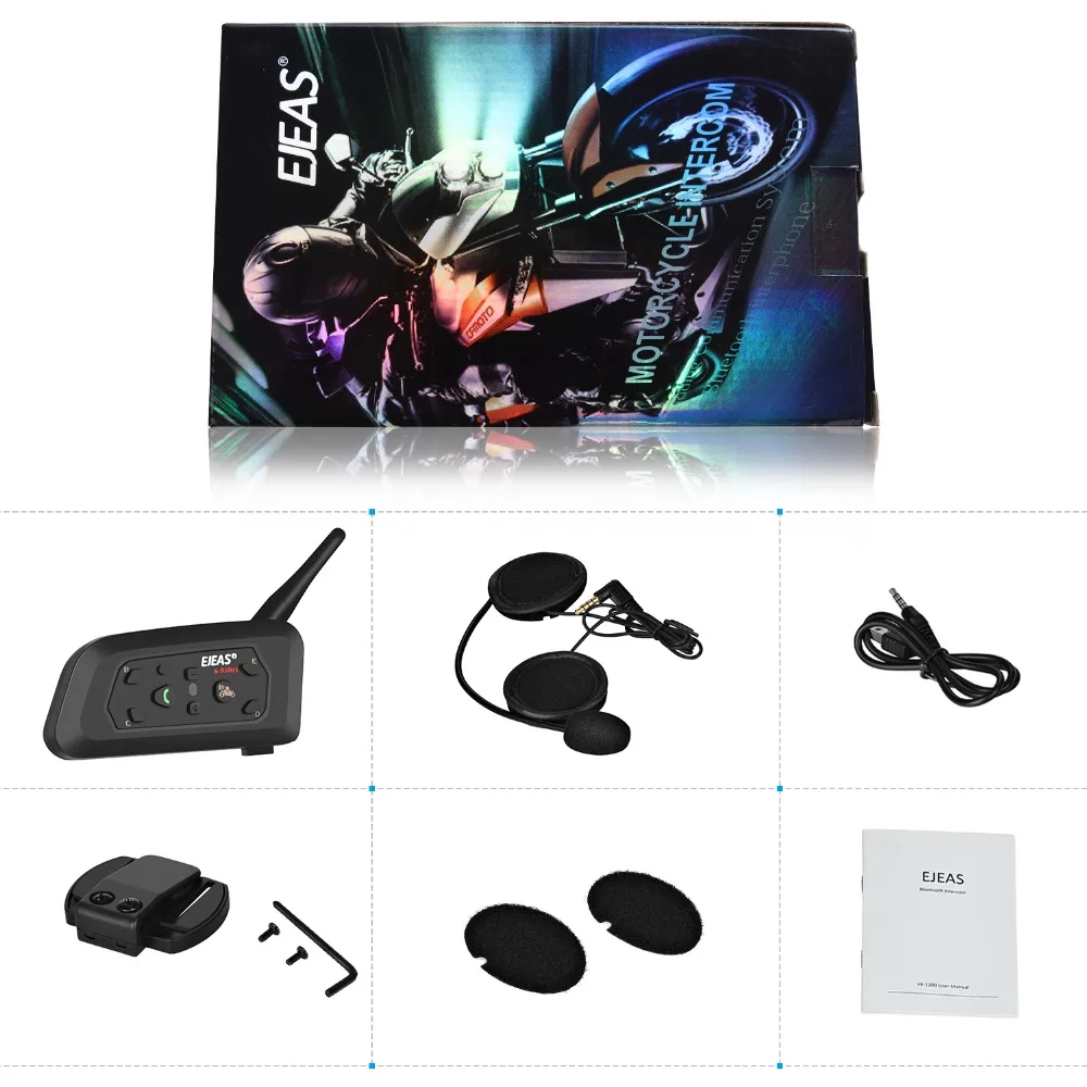 EJEAS мотоциклетная гарнитура для шлема bluetooth мотоциклетный шлем динамик