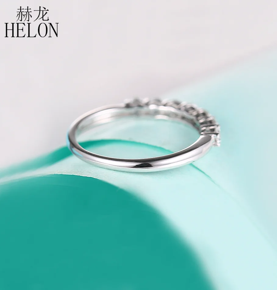 HELON кольцо муассаниты из белого золота 14 к 0.7CT цвет GH обручальное кольцо положительный браслет муассаниты бриллиантовые Свадебные ювелирные изделия