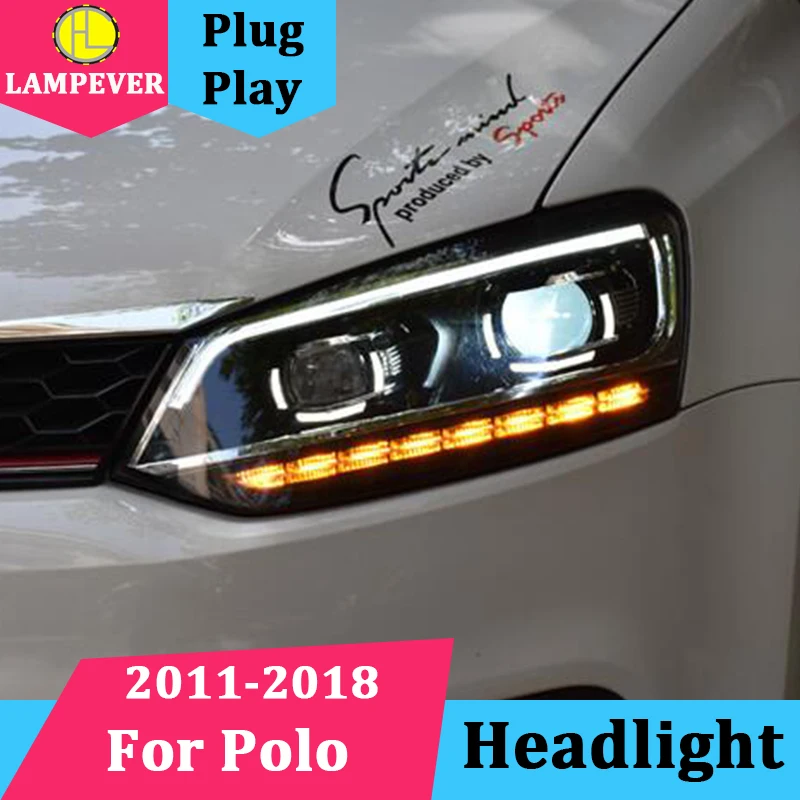 Автомобильная фара для 2011 2018 VW Polo фары динамический сигнал поворота новая