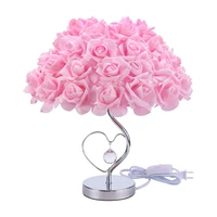 modern wedding decoration table lamp valentines day gift marriage bedroom bedside desk lamp creative roses flower light