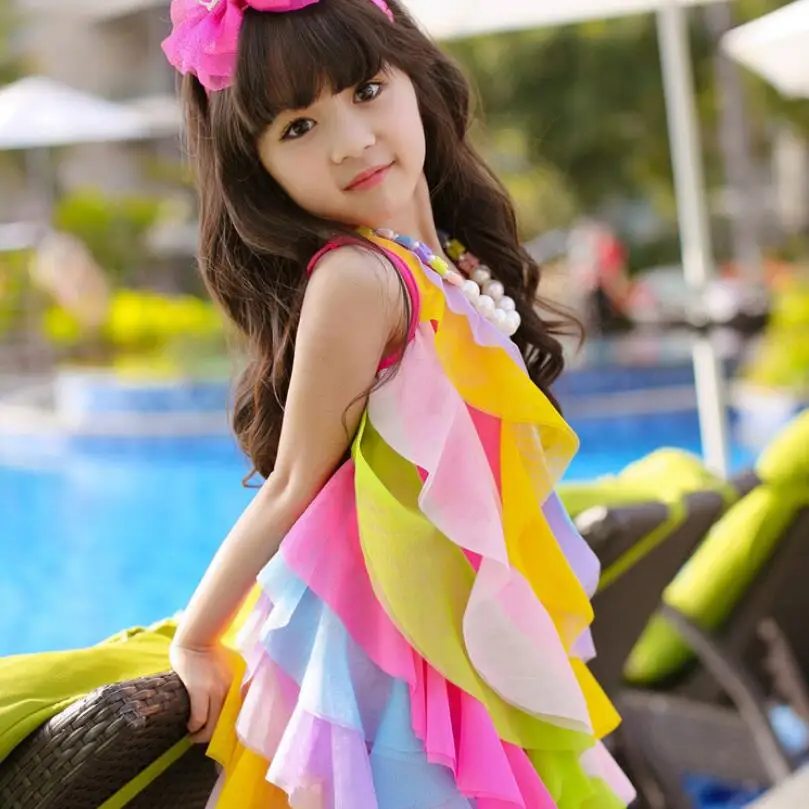 2020 пляжный сарафан летнее платье для девочек детское принцессы Детские