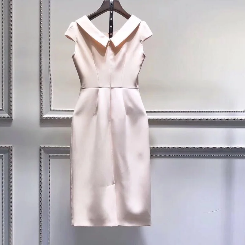 Женское элегантное офисное платье облегающее вечернее Карандаш розового и