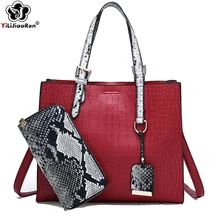 Luxury Crocodile Pattern Female Handbags Set Leather Crossbody Bags for Women Large Capacity Women Bags Over Shoulder Sac A Main