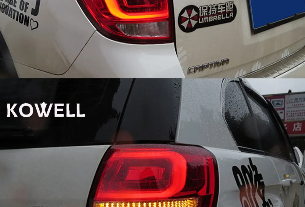 KOWELL автомобильный Стайлинг для Chevrolet Captiva 2009- задние фонари светодиодный задний фонарь Задняя Крышка багажника лампа drl+ сигнал+ тормоз+ задний ход