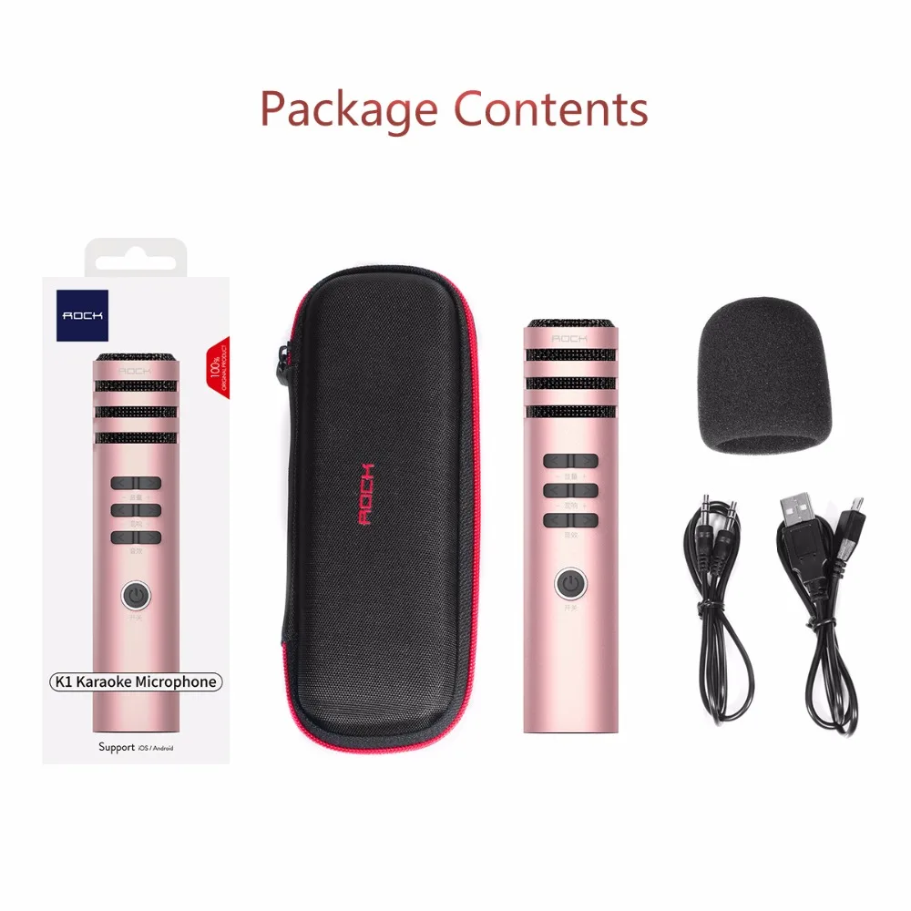 ROCK Караоке ручной микрофон профессиональный конденсатор для смартфона 3 5 мм
