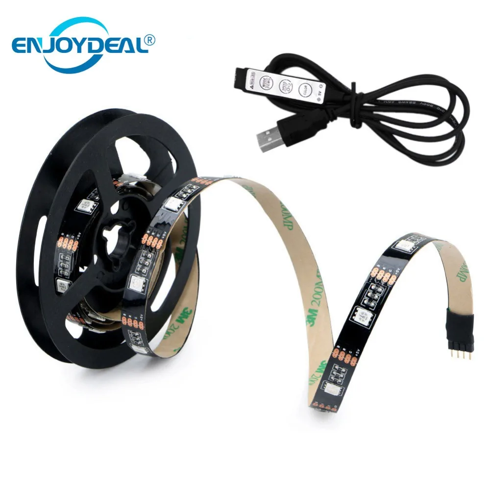 Светодиодная лента 5 в RGB с ручным управлением 1 м 2 USB мощность 5050 SMD HDTV TV фоновая