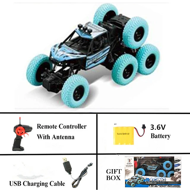 Blue Original Box Дропшиппинг RC автомобиль 4WD 6 колес альпинистские автомобили электрический пульт дистанционного управления игрушка на радиоуправлении светодиодный привод внедорожный грузовик подарок - Цвет: Blue Original Box