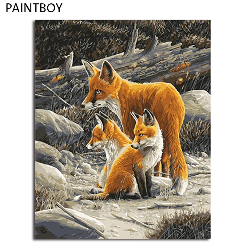 PAINTBOY современные картины в рамке DIY живопись по номерам картина маслом на холсте и каллиграфический домашний декор животных
