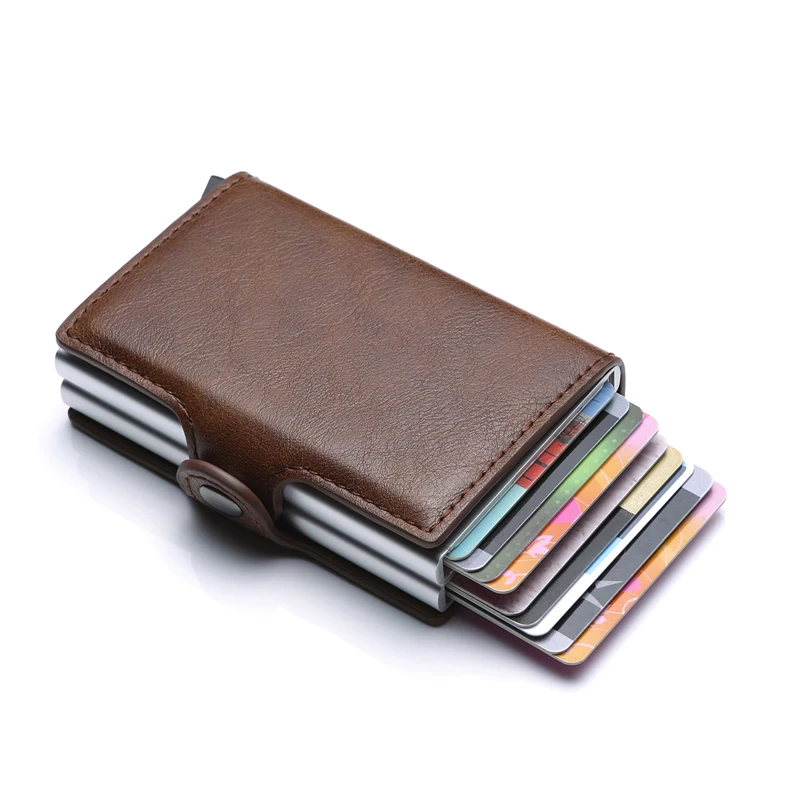 Оптовая продажа держатель для карт двойная коробка RFID Блокировка алюминиевая