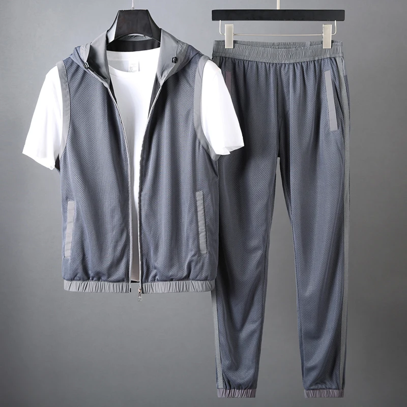 JSBD Спортивный Повседневный костюм мужские трендовые брюки с коротким рукавом из