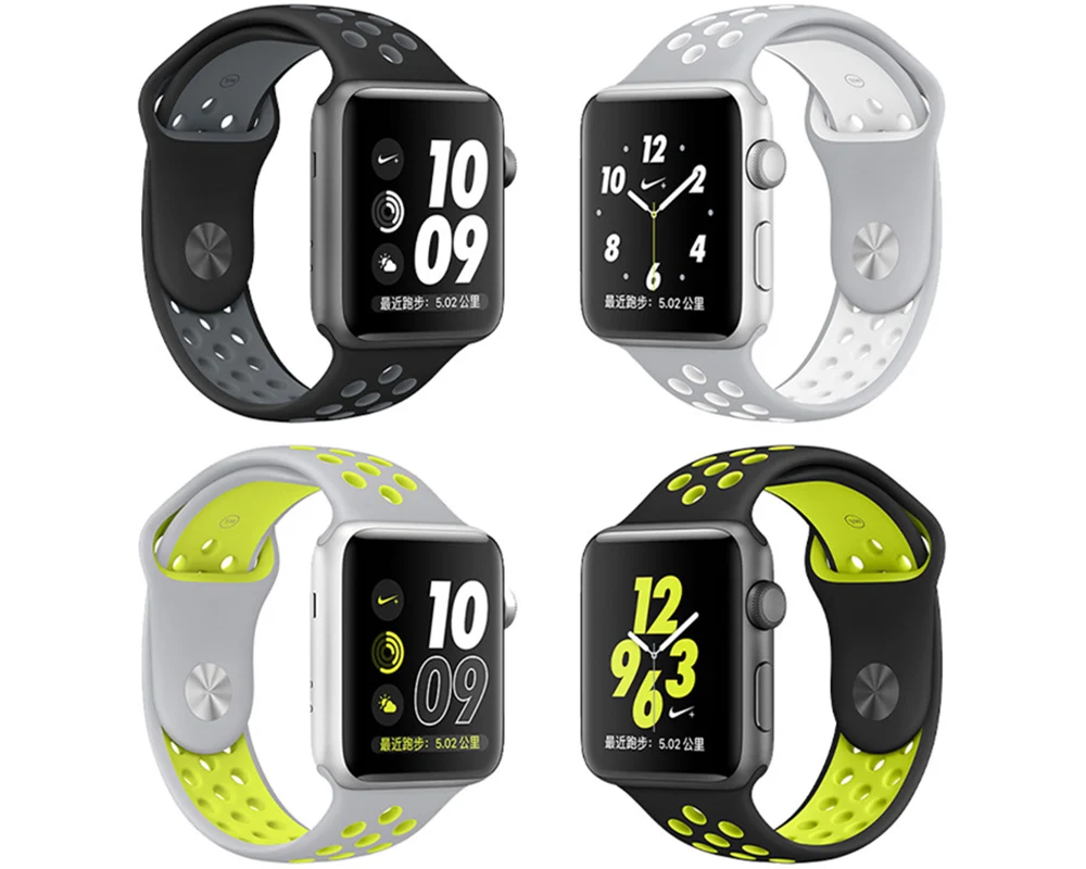 BUMVOR спортивный силиконовый ремешок для apple watch серии 1 2 3 4 42 мм 38 мм ремешок для Nike+ apple watch 40 мм 44 мм