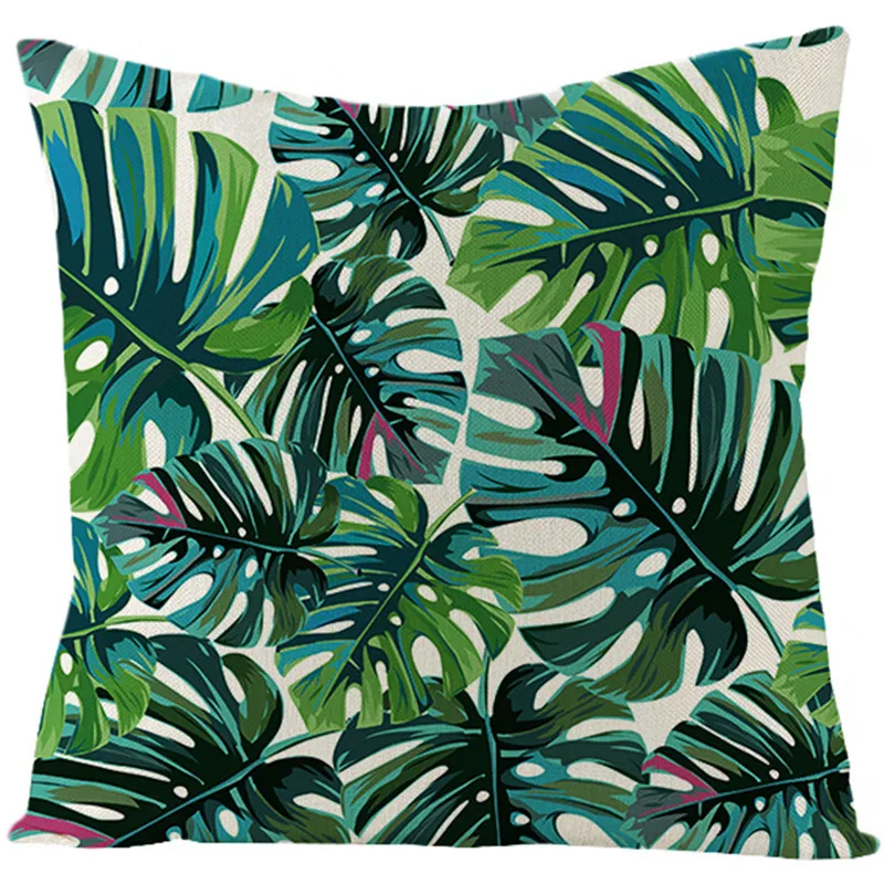 Фуватакчи Тропическое растение лен 100% Наволочка на подушку листья пальмы пледы